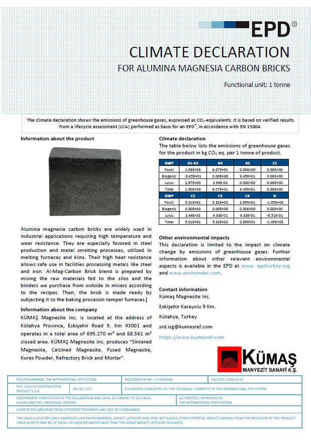 ALUMINA MAGNESIA CARBON BRICKS