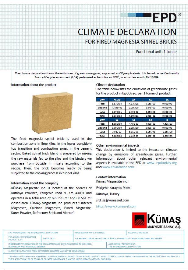 FIRED MAGNESIA SPINEL BRICKS