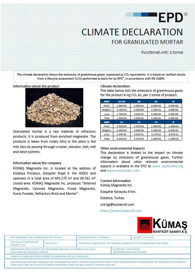 GRANULATED MORTAR