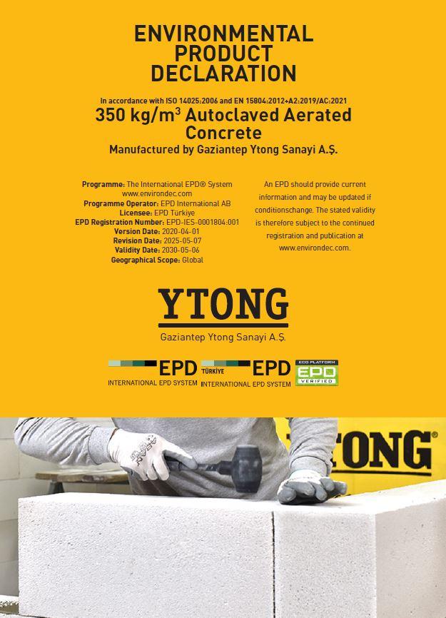 350 kg/m3 Autoclaved Aerated Concrete