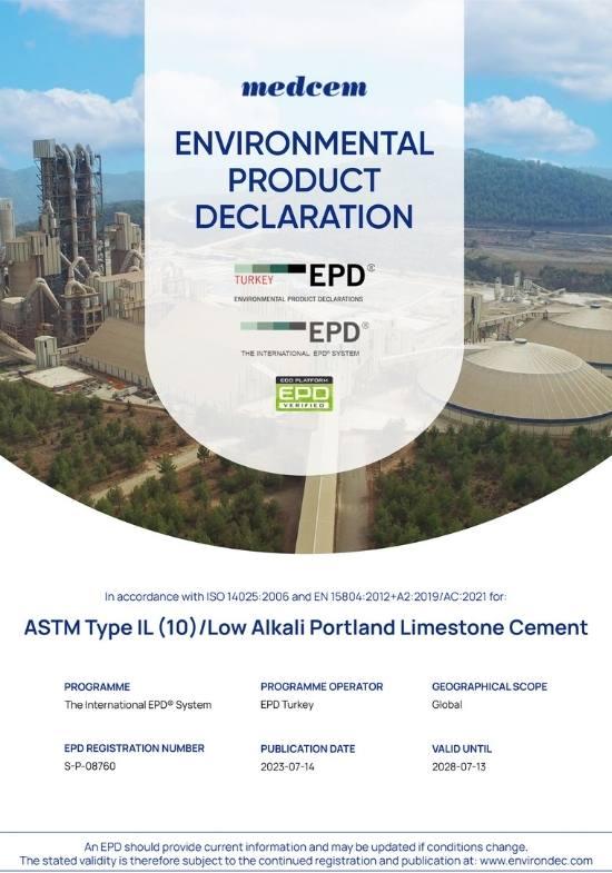 ASTM Tip IL (10)/Düşük Alkali Portland Kireç Taşı Çimentosu