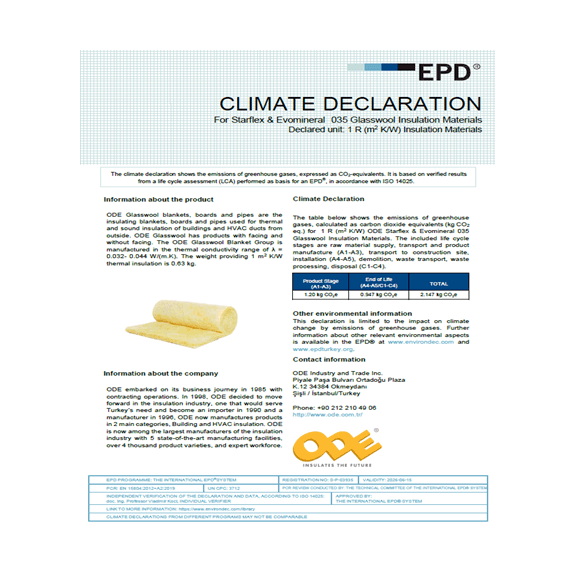 Starflex & Evomineral 035 Cam Yünü Yalıtım Malzemeleri