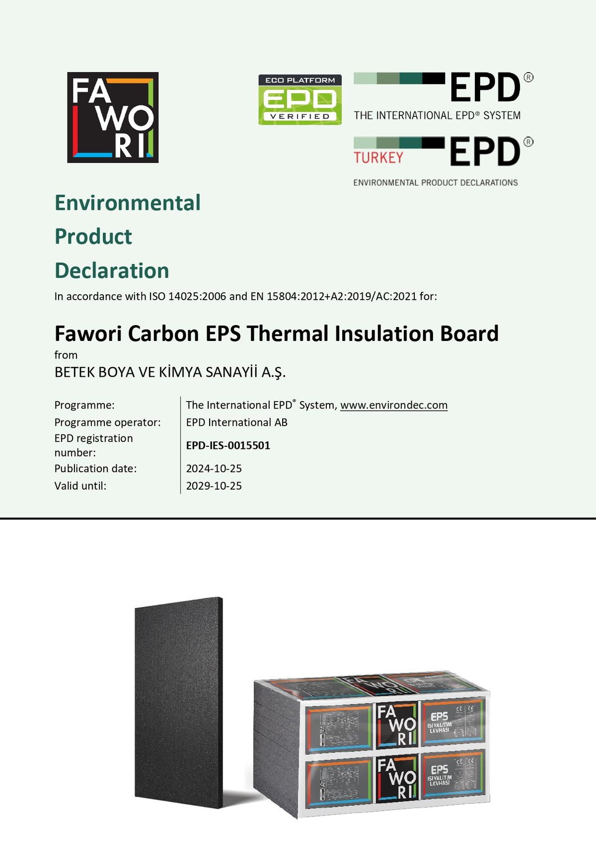 Fawori Carbon EPS Thermal Insulation Board