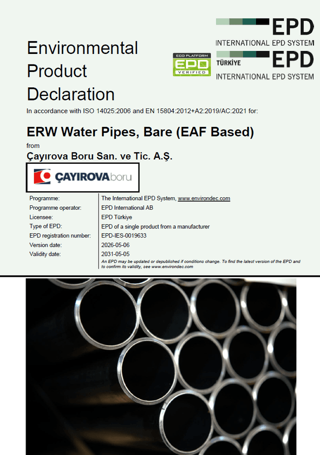 ERW Water Pipes, Bare (EAF Based)